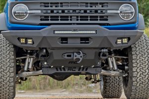 Ford Bronco Hidden Winch Mount - Front - Rough Country - Standard 4.5in X 10in 4 bolt Winch Mount - '21-'25